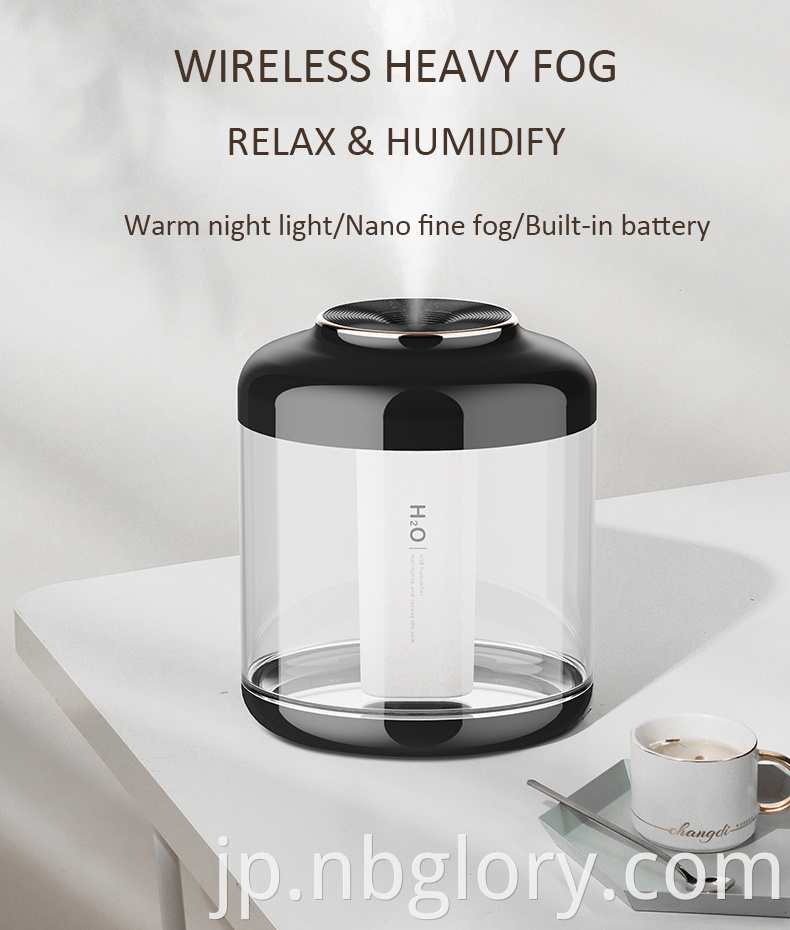 Portable air 1500 cool Mist Humidifier air humidifiers Timer Humidifier Essential Oil Diffuser with 2000mah Battery